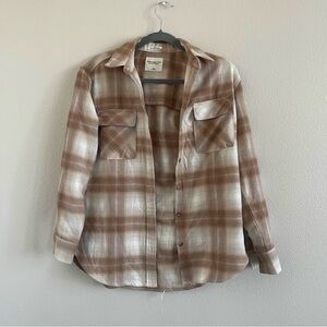Abercrombie & Fitch Tan and Cream Checkered Shirt